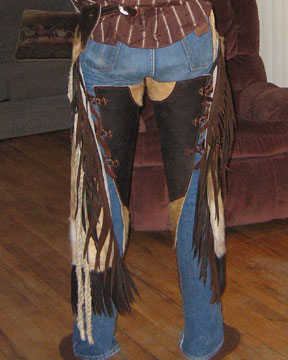 Custom Cow Hide Leather Chinks